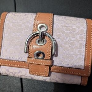Coach Tan and Lilac Wallet